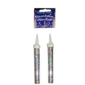 PACK OF TWO SILVER FOUNTAIN CANDLES