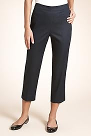 Cotton Blend Side Zip Cropped Trousers