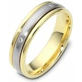 4mm Titanium & 14 Karat Yellow Gold SPINNING Diamond Wedding Band Ring