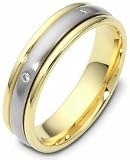 4mm Titanium & 18 Karat Yellow Gold SPINNING Diamond Wedding Band Ring