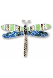 Jungle Dragonfly Sterling Silver and Enamel Pin