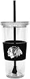 NHL Chicago Blackhawks 22 Ounce Insulated Tumbler with Rubber Sleeve and Stir Straw