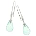 Blue Topaz Briolette and Pave Diamond Earrings .06cttw