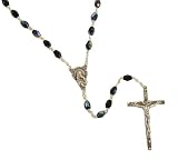 Pack of 4 Jet Black Iridescent Crystal Beaded 21 Rosaries #34818