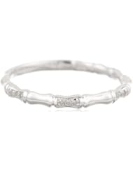 Sterling Silver Bamboo Diamond Ring (0.04 cttw, I-J Color, I2-I3 Clarity)
