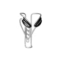 Planet Bike Button Bicycle Waterbottle Cage (Gloss Black with Silver Button)