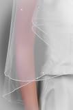 White Two Tier Bridal Veil with Scattered Rhinestones
