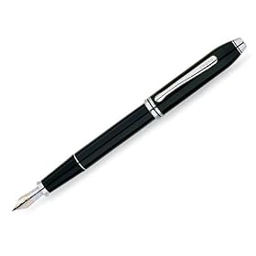 Cross Townsend Black Lacquer w  Rhodium Plated Fountain Pens