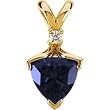 14K Yellow Gold Tanzanite and Diamond Pendant