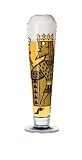Pilsner Beer Glass, Poker King, Designer Color Enamel Beer Glass w/ Coaster in Gift Box