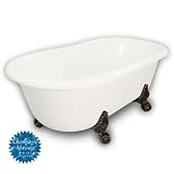 American Bath Factory B1-3700-BB-DM3-M2-15-OB-C1-CD Madeline Double Ended Clawfoot Bathtub in Bisque