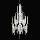 Fine Art Lamps Cascades 749640 Large 16-LT 960w (84H x 45W) Chandelier Lighting in Silver Leaf