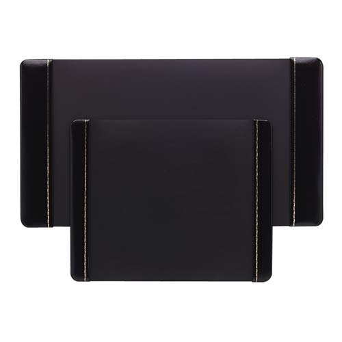 Artistic Products 4133-6-1 Bonded Leather Desk Pad Gold-Tooled Panels, 20 X 36, Black