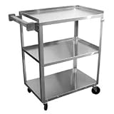 3 Shelf Stainless Steel Utility Cart (16-0218) Category: Square Storage Containers and Lids