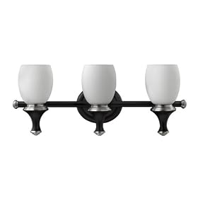 Hinkley Lighting 5633EB Hartford 3 Light Bath Vanity Light in Ebony with Satin White glass
