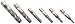 Niagara Cutter REM445 Cobalt Steel End Mill Set, Fine-Pitch Roughing, TiCN Coated, 4 Flutes, 6-piece