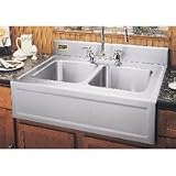Elkay 3626EGDFNB0 Elite Gourmet 36in x 26in Double Bowl Farm Apron Front Kitchen Sink Satin Finish