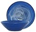 Colorful Art Glass Cobalt Blue Dessert Bowl 6 1/2"D, 2 1/2"H Set of Two