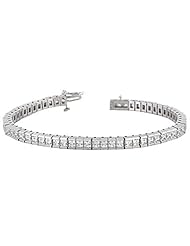 Platinum Elegant Diamond Tennis Bracelet featuring 48 Channel Set Princess Cut Diamonds in a High Polished Setting. 13 CTW