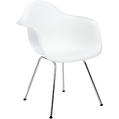 Vitra 4401100001 Stuhl DAX Eames Plastic Armchair Gestell verchromt, wei�