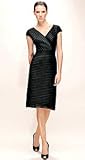 TADASHI BANDED LACE COCKTAIL DRESS