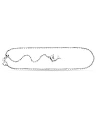 14K White Gold Dolphin Cable Chain Anklet (Adjustable Up To 11 Inches)