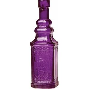 Purple Vintage Colored Glass Bottle (square design)