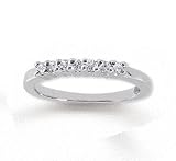 18k White Gold 7 Stone 1/4 Carat Diamond Anniversary Band
