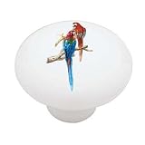 Tropical Parrot Decorative High Gloss Ceramic Drawer Knob