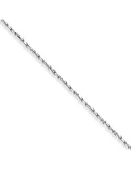 1.2mm, 10 Karat White Gold, Diamond-Cut Rope Chain - 9 inch