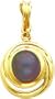 14K Yellow Gold Fancy Black Pearl Pendant Jewelry