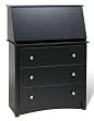 Sonoma Secretary Desk in Black Finish By Prepac Furniture