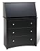 Sonoma Secretary Desk in Black Finish By Prepac Furniture