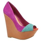 Jessica Simpson Women's Marcos Peep-Toe Wedge Pump,Bermuda Pink Kid Suede,6 M US