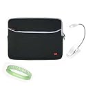 Black Amazon Kindle DX Carrying Sleeve With Extra Pocket + White Ebook Reader Light + Vangoddy TM, Live*Laugh*Love wrist band!!! (Kindle DX Not Included)