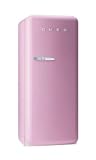 Review Smeg  / Smeg FAB28URO 9.22 cu. ft. 50's Style Refrigerator with Antibacterial Interior, Ice Compartment and Adjustable Glass Shelves: Pink
