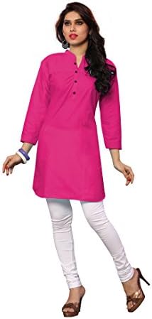 Slocky Women's Fancy Plain Kurties X-Large Pink