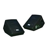 Seismic Audio - Pair of 10 Wedge Style FLOOR MONITORS - Studio, Stage, or Floor use - PA/DJ Speakers - Bar, Band, Karaoke, Church, Drummer use