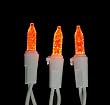 Set of 70 LED Orange M5 Mini Christmas Lights - White Wire
