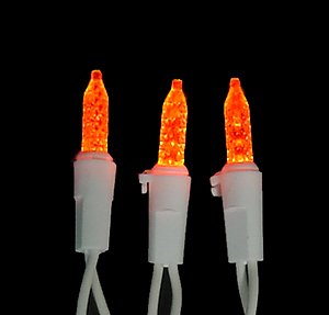 Set of 70 LED Orange M5 Mini Christmas Lights - White Wire Set of 70 LED Orange M5 Mini Christmas Lights - White Wire