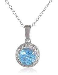 Sterling Silver Birthstone Pendant Necklace, 18"