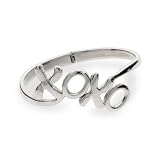 Eve's Addiction Ladies Stainless Steel XOXO Bangle Bracelet