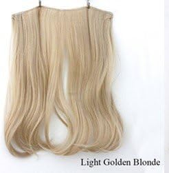 Halo Wire Flip In Synthetic Straight Hair Extensions 18" Light Golden Blonde