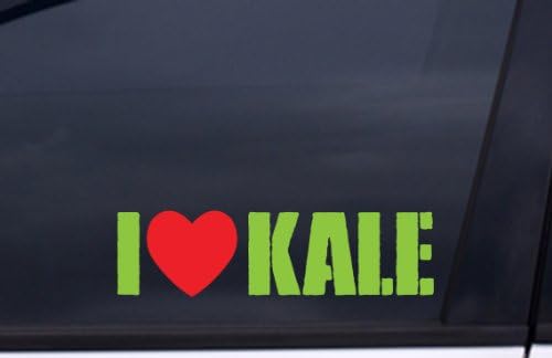 I LOVE KALE Sticker 9"x2.5" GREEN and RED Free Shipping