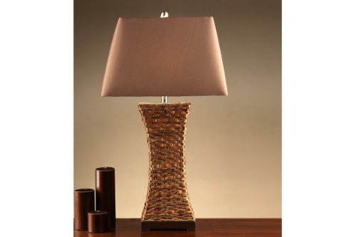 wicker base table lamp