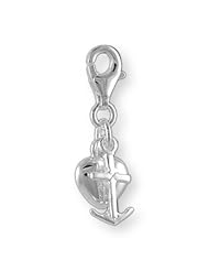 MELINA Charms clip on pendant faith love hope sterling silver 925