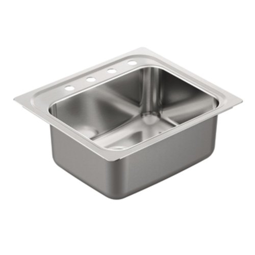 Moen G181954 1800 Series Single Bowl Drop-In Sink, 18-Gauge, Stainless Steel