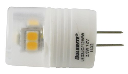 Bulbrite LED3JC/12WW 2.5-Watt LED JC G4 Bi-Pin Bulb, 10W Halogen Equivalent, Soft White