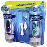 Crest Spin Brush Combo Pack: 2 Spinbrush Pro Clean Battery Powered Toothbrushes and 2 Replacement Heads (Colors may vary)