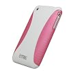 Snap On Dual two 2 Tone Hard Case Cover for Apple iPhone 3G 3GS White with Pink accent ~ DER